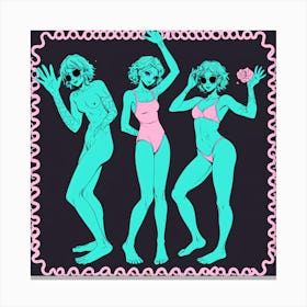 Three Girls In Bikinis 1 Canvas Print