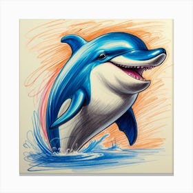 Dolphin Drawing 6 Canvas Print