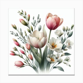 Tulips and Freesia 1 Canvas Print