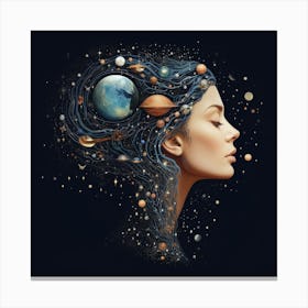 Woman and Night Sky Canvas Print