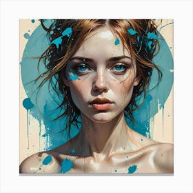 Into The Blue A Girl With Blue Eyes Canvas Print