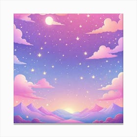 Sky With Twinkling Stars In Pastel Colors Square Composition 286 Canvas Print