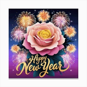 Happy New Year Greeting Card Canvas Print