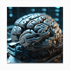 Brain On A Computer 11 Canvas Print