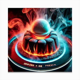 A Sci Fi Themed Dessert Called Fire & Ice Soufflé Canvas Print