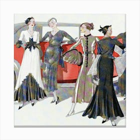 Group Of Women In Dresses Canvas Print