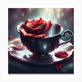 Elegant Rose In A Cup Canvas Print