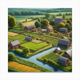 Farm Village Canvas Print