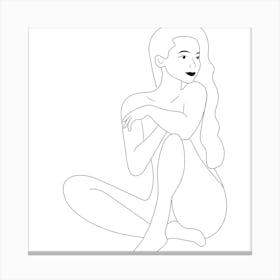 Nude Woman Sitting Canvas Print