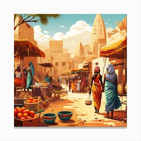 African Market Canvas Print