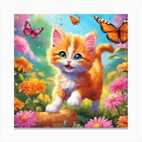 Kitten jumping 1 Canvas Print