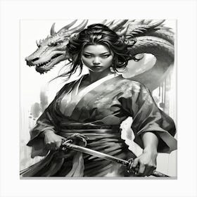 Samurai Girl Canvas Print