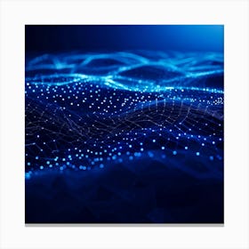 An Abstract Intricate Network Design Glowing With Intense Blue Astounding Waves Coursing Through C 2 1 Canvas Print