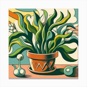 Tulips In A Pot Canvas Print