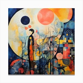 Expressionist Whispers: Watercolour Canvas of Emotion Canvas Print