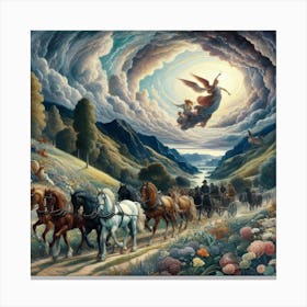 Angels On Horseback Canvas Print