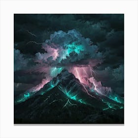 Lightning In The Mountains Canvas Print