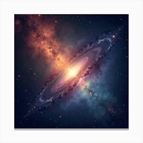 Radiant Watercolor Space View With Star Formations 1 Canvas Print