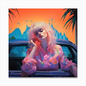 'Pink Hair' Canvas Print