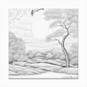 Landscape In Pencil Canvas Print