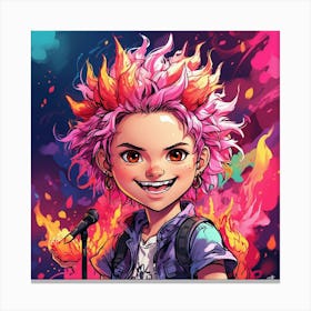 Girl With Pink Hair Canvas Print