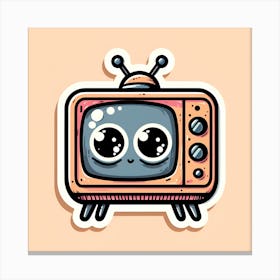 Cartoon Tv Sticker 1 Canvas Print