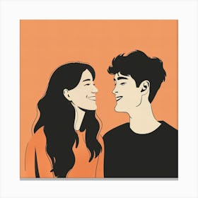 Oneeline42 Minimalist Illustration Of A Couple Looking At Eac 87ecf5c6 6761 449c Bb2e 90447a92bc7b 0 ١٠٥٨٢٣ Canvas Print