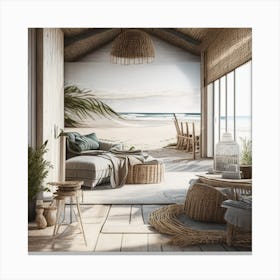 Beach House Living Room Canvas Print