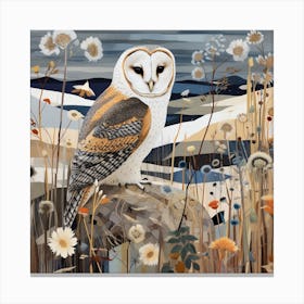 Bird In Nature Barn Owl 3 Canvas Print