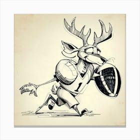 Deer Football Player 2 Canvas Print