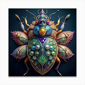 Beetle Made Of Gems And Jewels Canvas Print