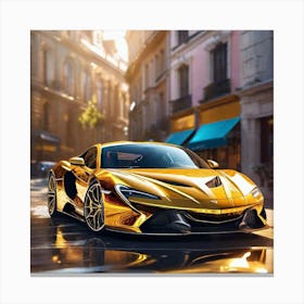 Golden Mclaren 720s Canvas Print