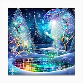 Christmas Tree In The Snow 3 Canvas Print
