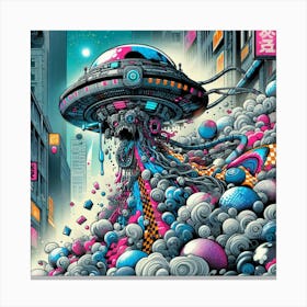 Alien Spaceship 4 Canvas Print