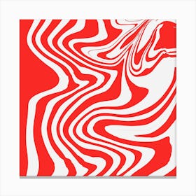 Red And White Swirls Background Playful Canvas Print