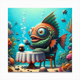 Fish At The Table 1 Canvas Print