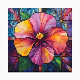 Flowers Stained Glass Sublimation 16 Canvas Print