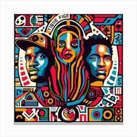 A Tribe Called Quest Art: This artwork is inspired by the influential hip hop group A Tribe Called Quest, who are known for their innovative and socially conscious music. The artwork shows a collage of the group’s members and album covers, as well as some of their iconic lyrics and messages. The artwork also uses a bright and colorful palette, reflecting the group’s upbeat and positive vibe. This artwork is perfect for fans of A Tribe Called Quest or hip hop culture, and it can be placed in a kitchen, dining room, or lounge. Canvas Print