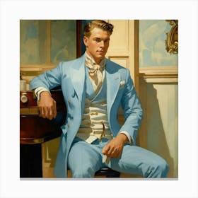 Man In A Blue Suit 2 Canvas Print