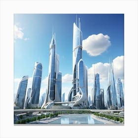 Futuristic Cityscape Canvas Print