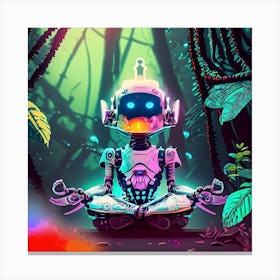 Robot In The Forest Canvas Print