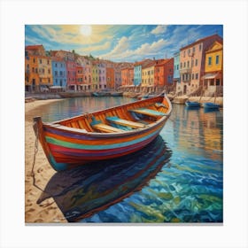 Boat On The Water Canvas Print