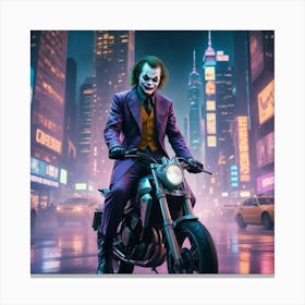 Joker On A Motorcycle 18 Canvas Print