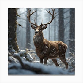 Deer In The Woods 39 Canvas Print