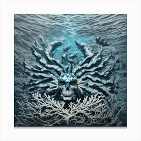 Skeleton In The Water Canvas Print