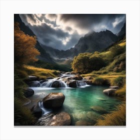 River In The Mountains 13 Canvas Print