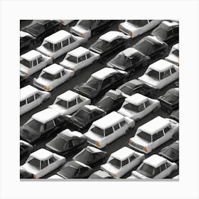 Many Cars In A Parking Lot Canvas Print