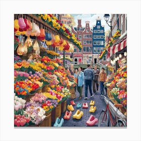 Amsterdam Flower Market 2 Canvas Print