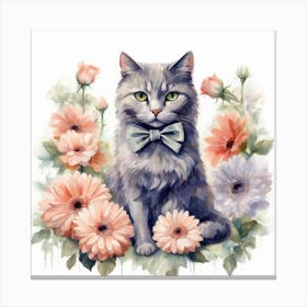 Cat With Bow Tie Canvas Print