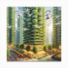 Futuristic Cityscape 30 Canvas Print